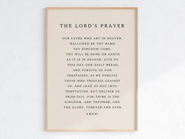 The Lord's Prayer Scripture Wall Art Poster