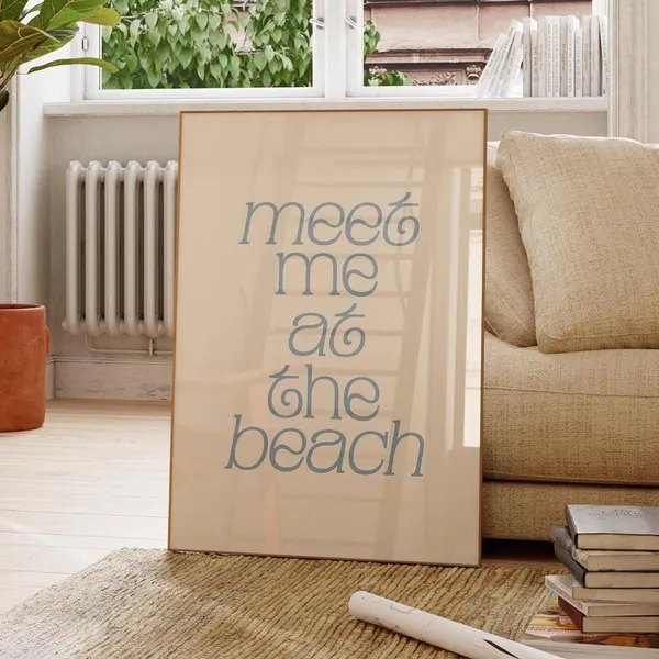 Meet Me At The Beach Coastal Wall Art Print