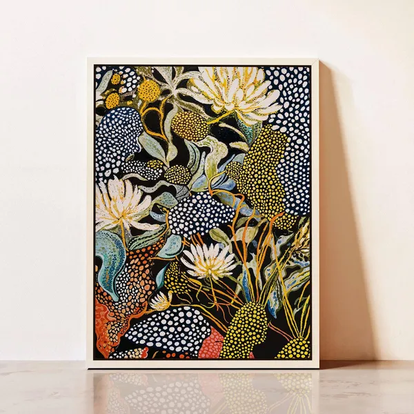 Yayoi Kusama-Inspired Botanical Polka Art Print