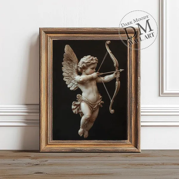 Cupid Love Print, Romantic Dark Moody Wall Art