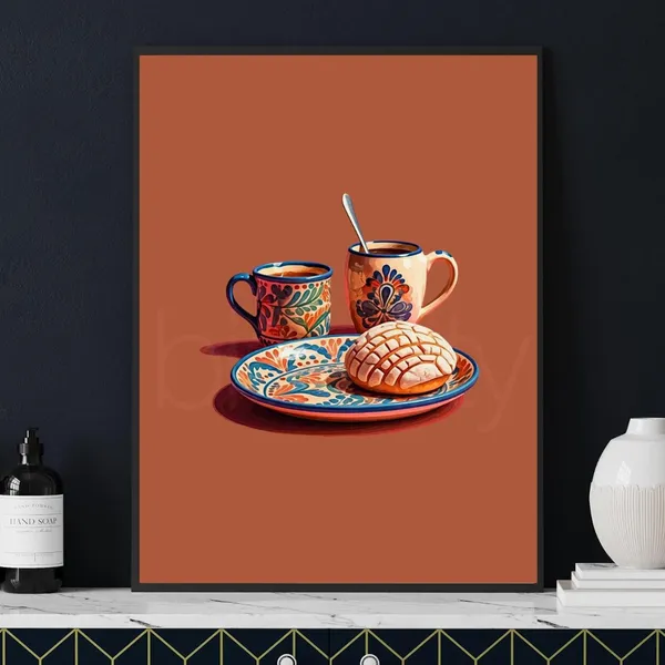 Mexican Pan Dulce Concha Modern Pop Art Poster