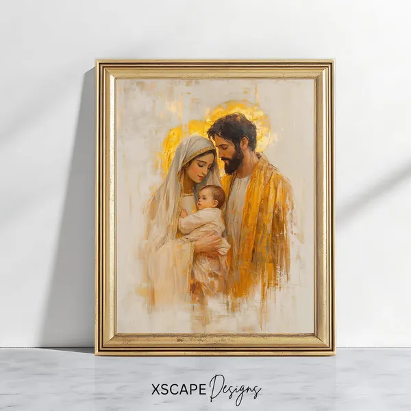 Holy Family Vintage Christian Wall Art Print