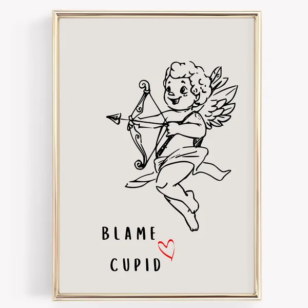 Valentine Cupid Romantic Funny Wall Art Print