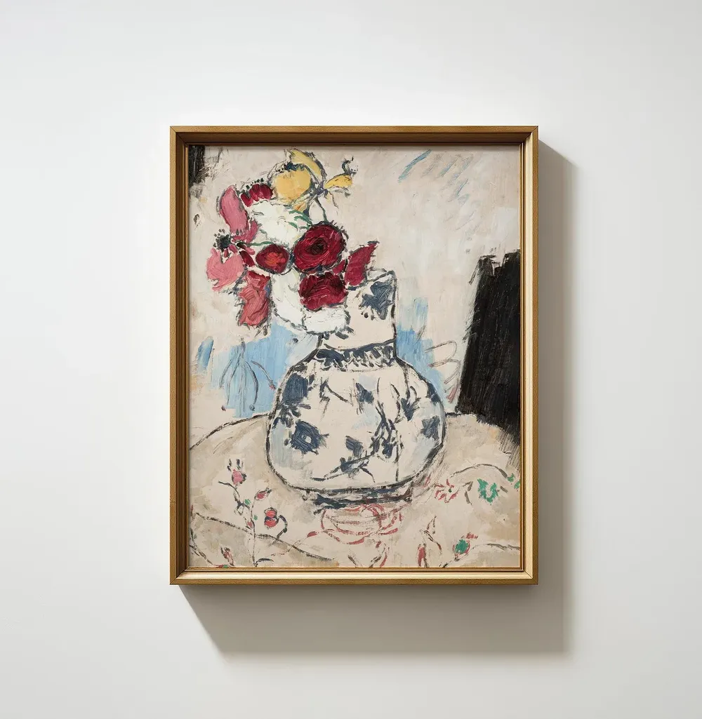 Abstract Flower Still Life, Vintage Floral Art Print - Image 2