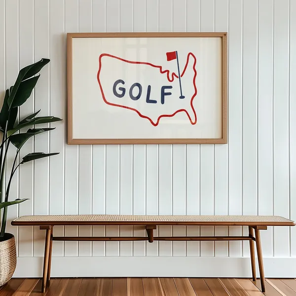 Golf Poster USA Typography Art Print for Office