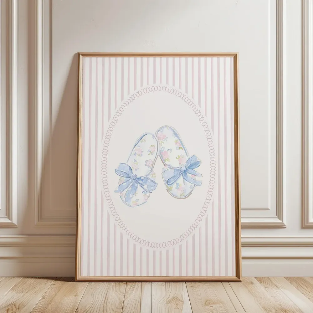 Grandmillennial Baby Girl Art Print, Coquette Nursery Decor