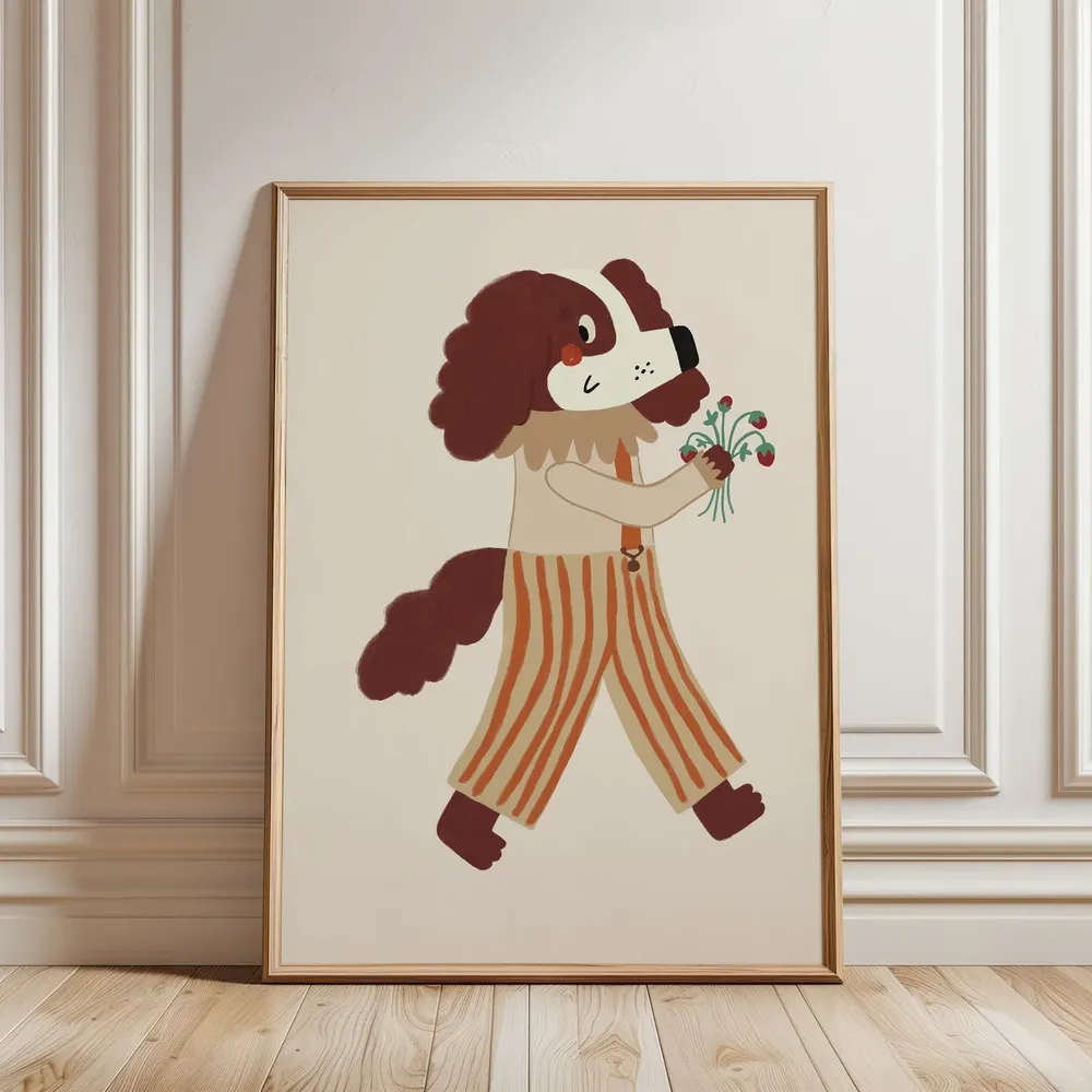 Whimsical Dog Print, Playful Nursery Wall Art