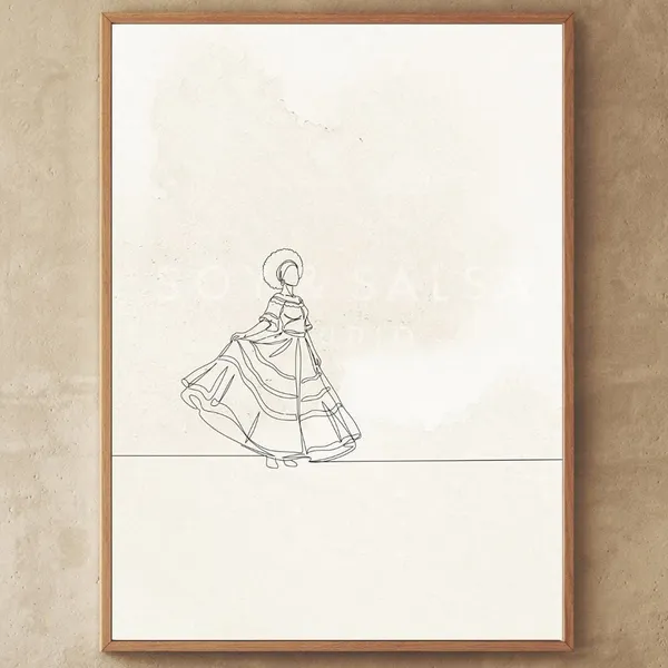 Brazilian Bahia Continuous Line Drawing Art Print
