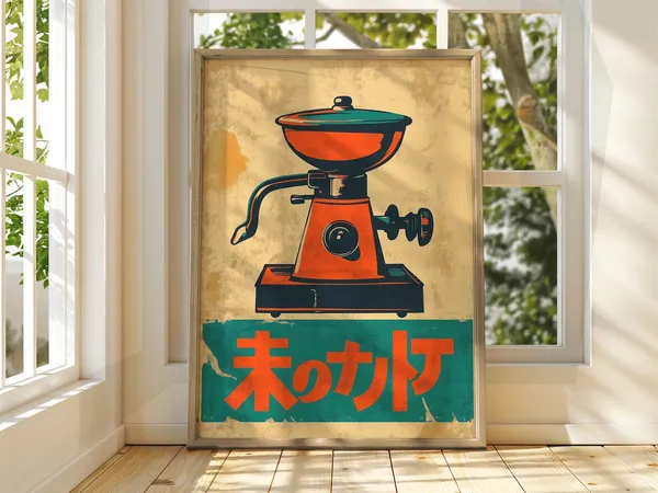 Japanese Coffee Advert, Vintage Japan Poster Art