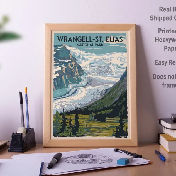 Wrangell-St. Elias National Park Vintage Travel Poster