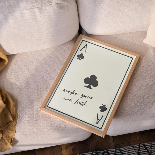 Personalised Ace Playing Card Print, Typography Art