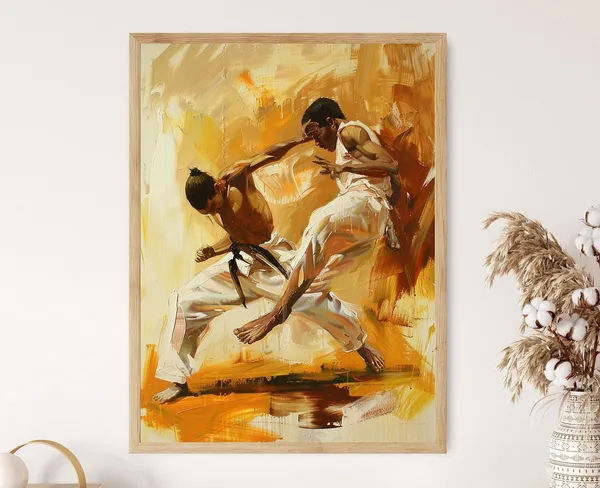 Capoeira Dancers Art Print, Martial Arts Decor