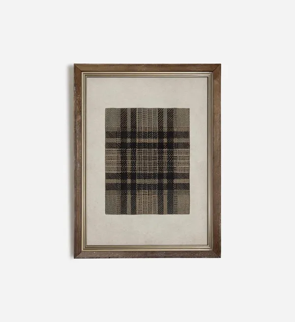 Plaid Art Neutral Brown Tartan Farmhouse Decor