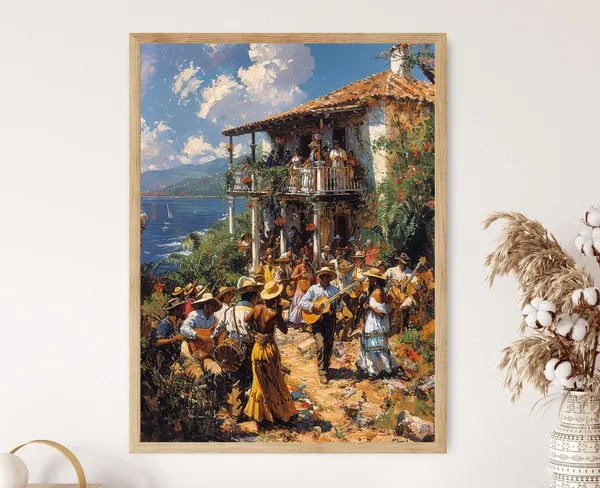 Puerto Rican Parranda Festival Art Print