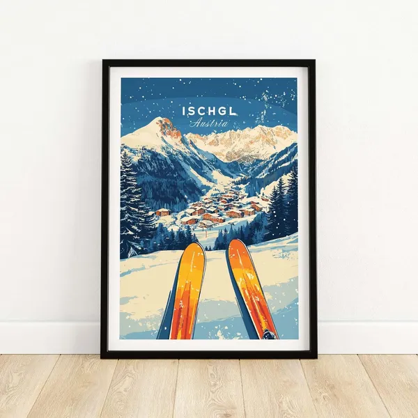 Ischgl Ski Resort, Winter Sports Travel Poster