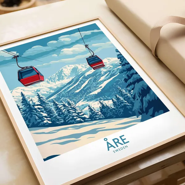 Ski Poster Re Sweden, Winter Sports Art Print