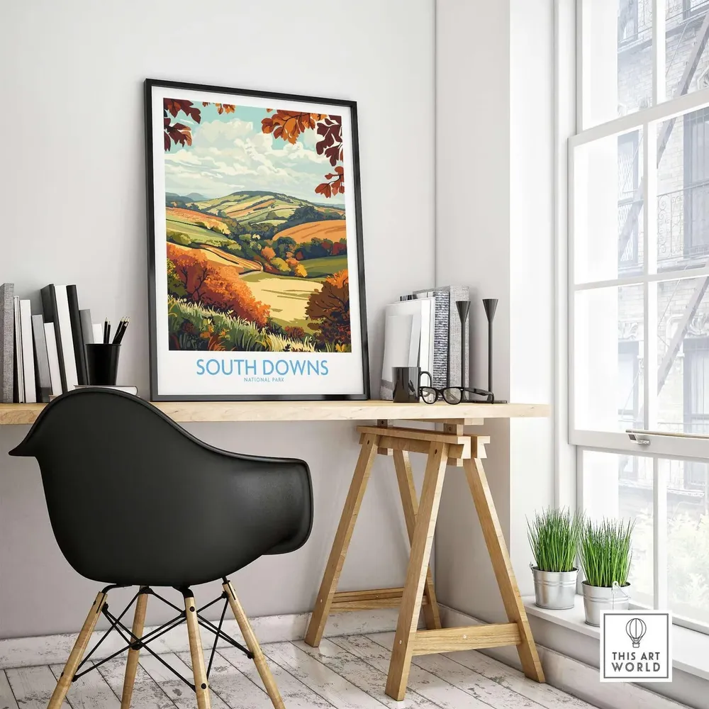 South Downs Travel Poster, England Wall Art - Image 4