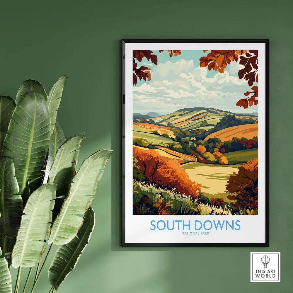 South Downs Travel Poster, England Wall Art - Image 2
