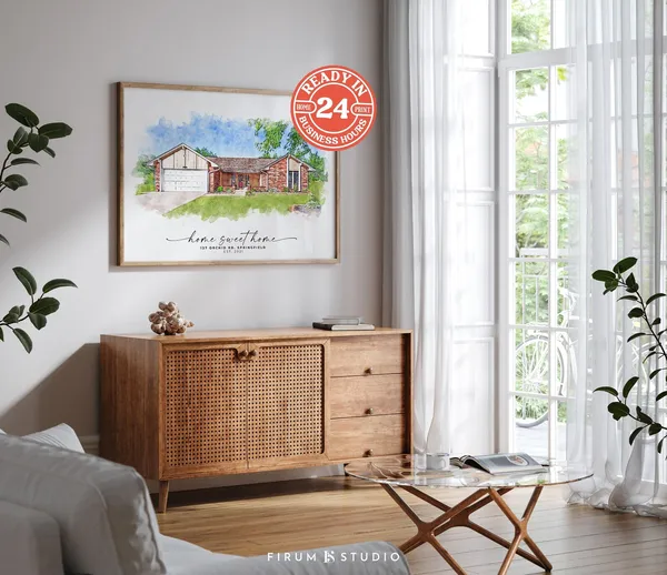 Custom Home Portrait, Housewarming Gift Art Print