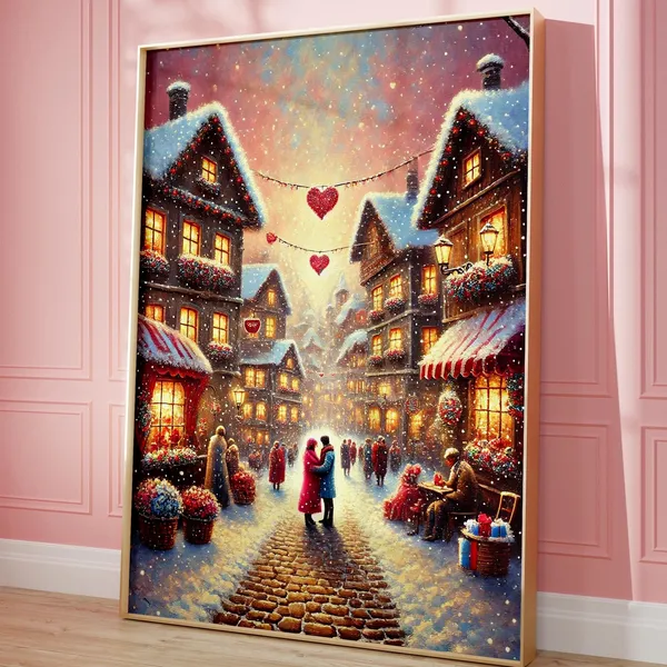 Love Print, Trendy Winter Romance Poster