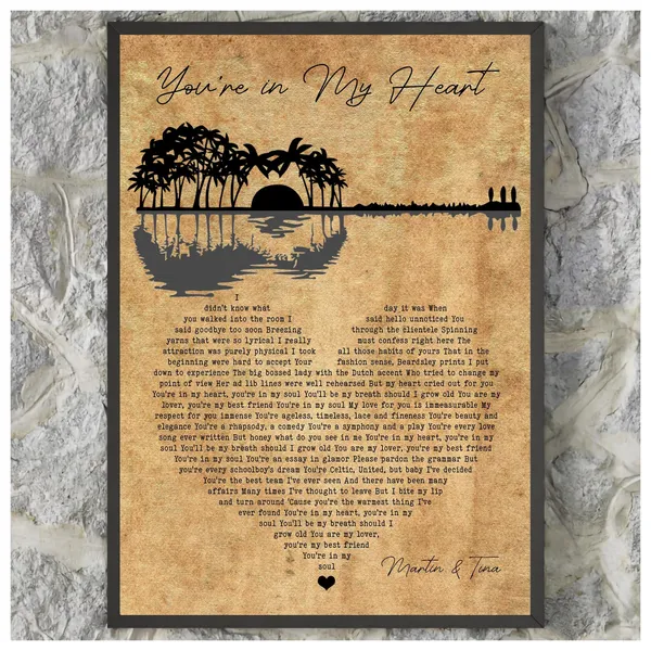 Personalised Song Lyrics Vintage Guitar Art Print