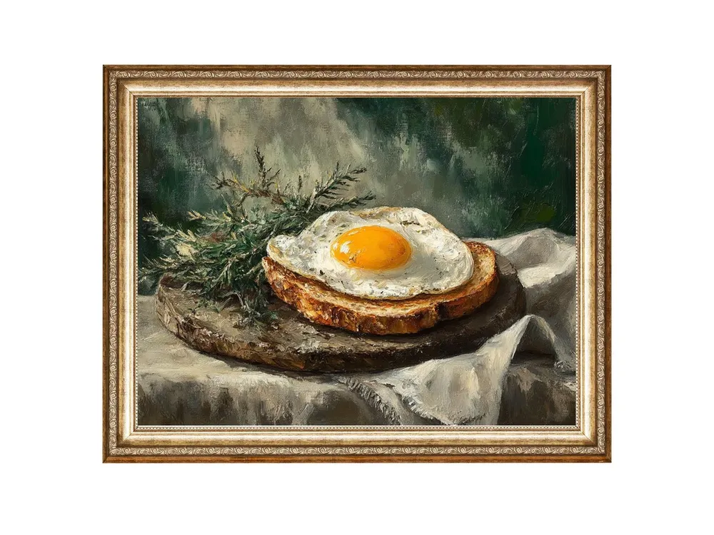Fried Egg Vintage Kitchen Still Life Art Print