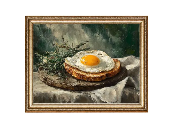 Fried Egg Vintage Kitchen Still Life Art Print