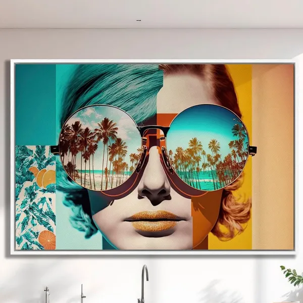 Woman With Glasses Beach Pop Art Print