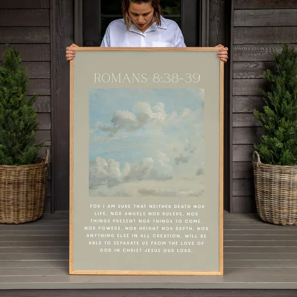 Romans 8 Bible Verse Scripture Wall Art Print