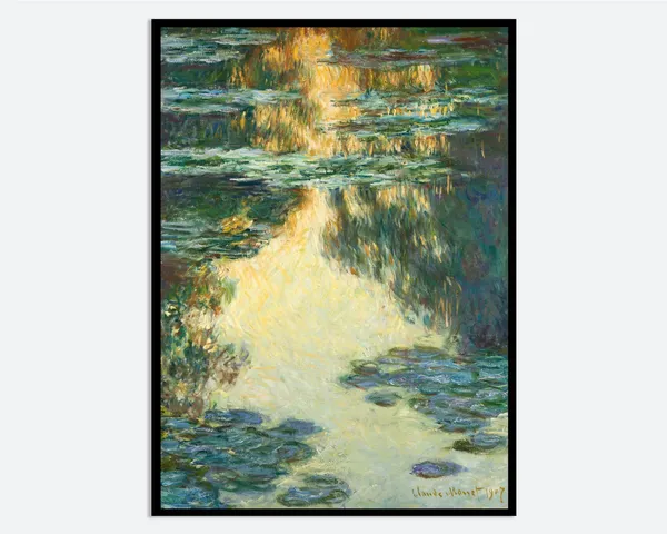 Monet Water Lilies Vintage Museum Exhibition Poster