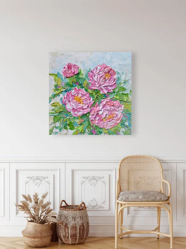 Pink Peony Painting Art Print, Botanical Floral