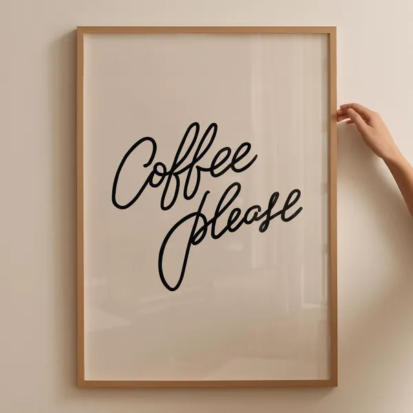 Coffee Minimalist Art Print, Kitchen Coffee Bar