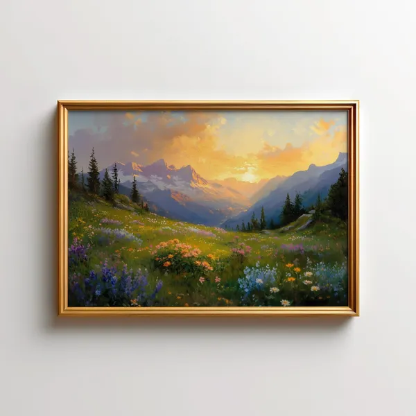 Rocky Mountain Sunrise Painting Colorado Art Print