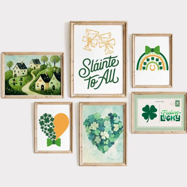 St. Patrick's Day Shamrock Lucky Clover Wall Art Bundle