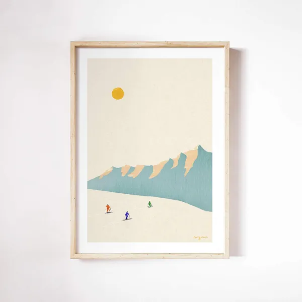 Henry Rivers Skiing Mountain Resort Art Print