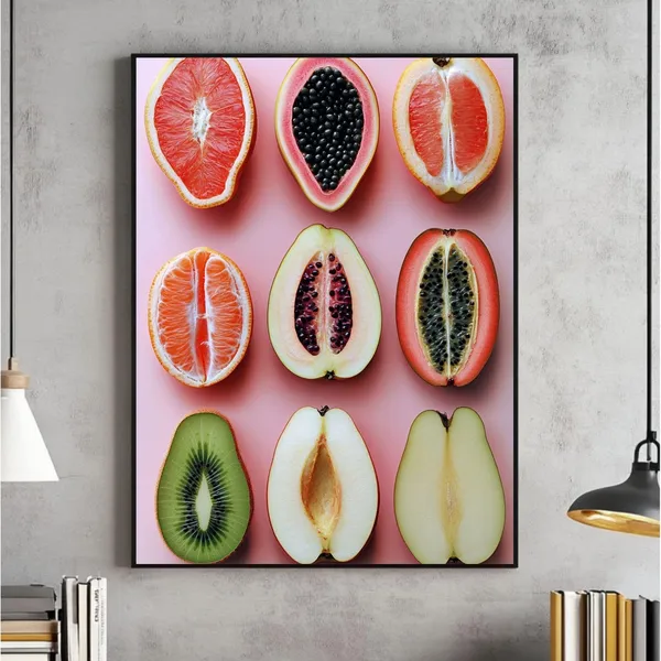 Sliced Feminine Fruit Vintage Poster, Empowerment Print
