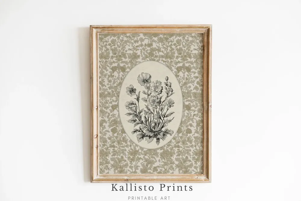 Vintage Botanical Print, Antique Floral Illustration