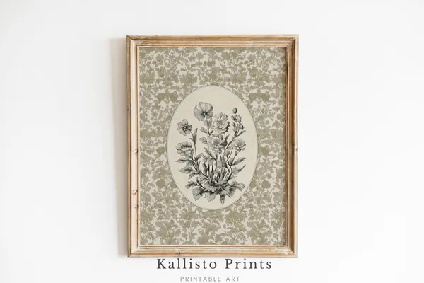 Vintage Botanical Print, Antique Floral Illustration