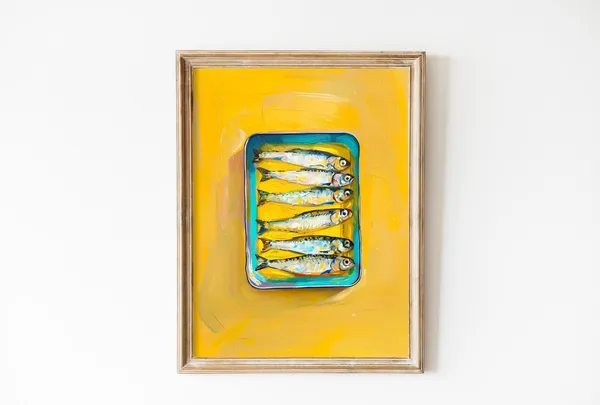 Sardines Retro Kitchen Print, Vintage Seafood Decor