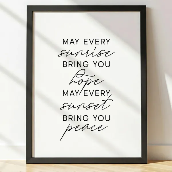 May Every Sunrise, Sunset Inspirational Quote Art Print