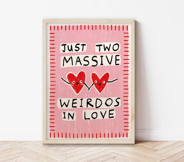 Two Massive Weirdos In Love Art Print