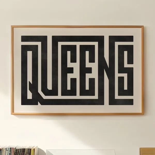 Queens Typography Design, New York City Poster