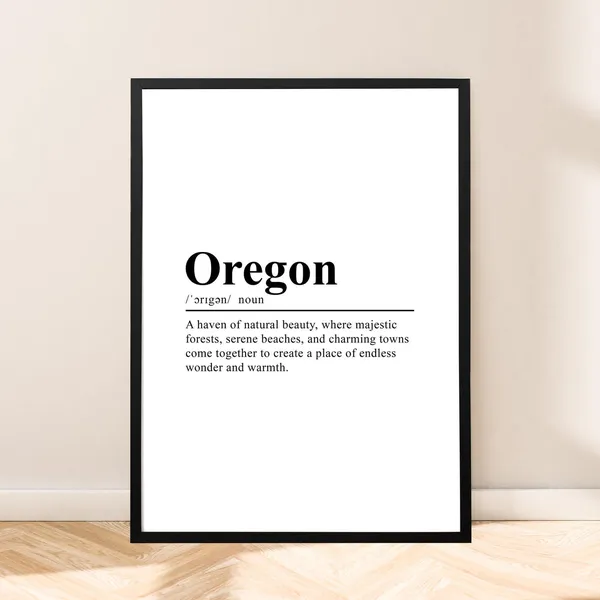 Oregon State Minimalist Travel Poster, Home Decor