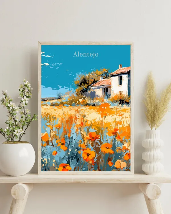 Alentejo Portugal Vintage Travel Poster