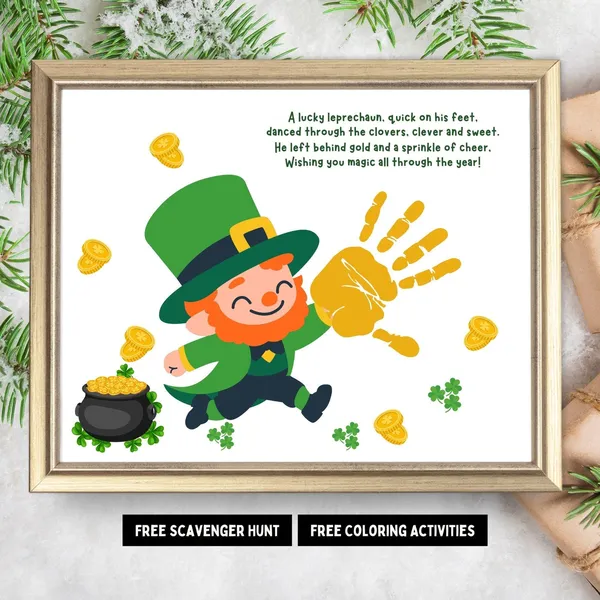 Leprechaun Handprint Poem St Patricks Day Art Print