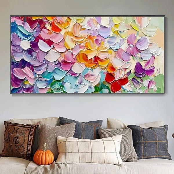 Boho Abstract Landscape Knife Painting Art Print