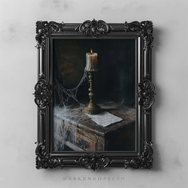Haunted Forgotten Letter Gothic Candle Art Print