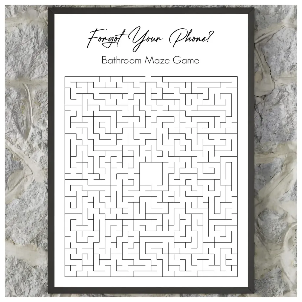 Maze Puzzle Bathroom Decor Art Print