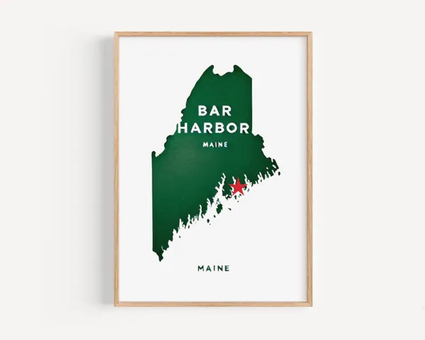 Bar Harbor Maine Modern Travel Poster Art Print