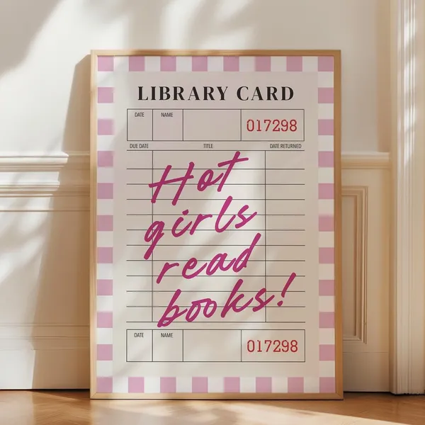 Hot Girls Read Books Art Print, Bookish Room Decor